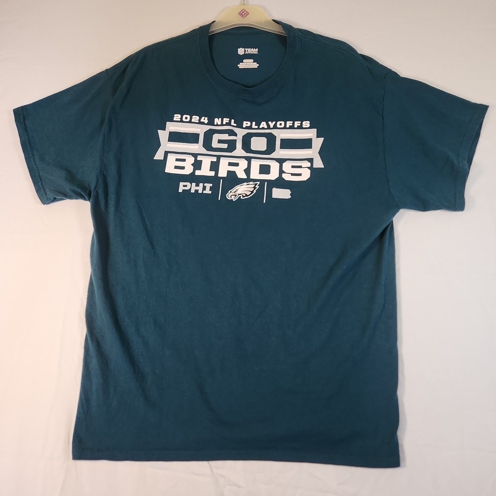 Philadelphia 2024 NFL Playoffs Team Apparel Green Screen Print T-Shirt - XL